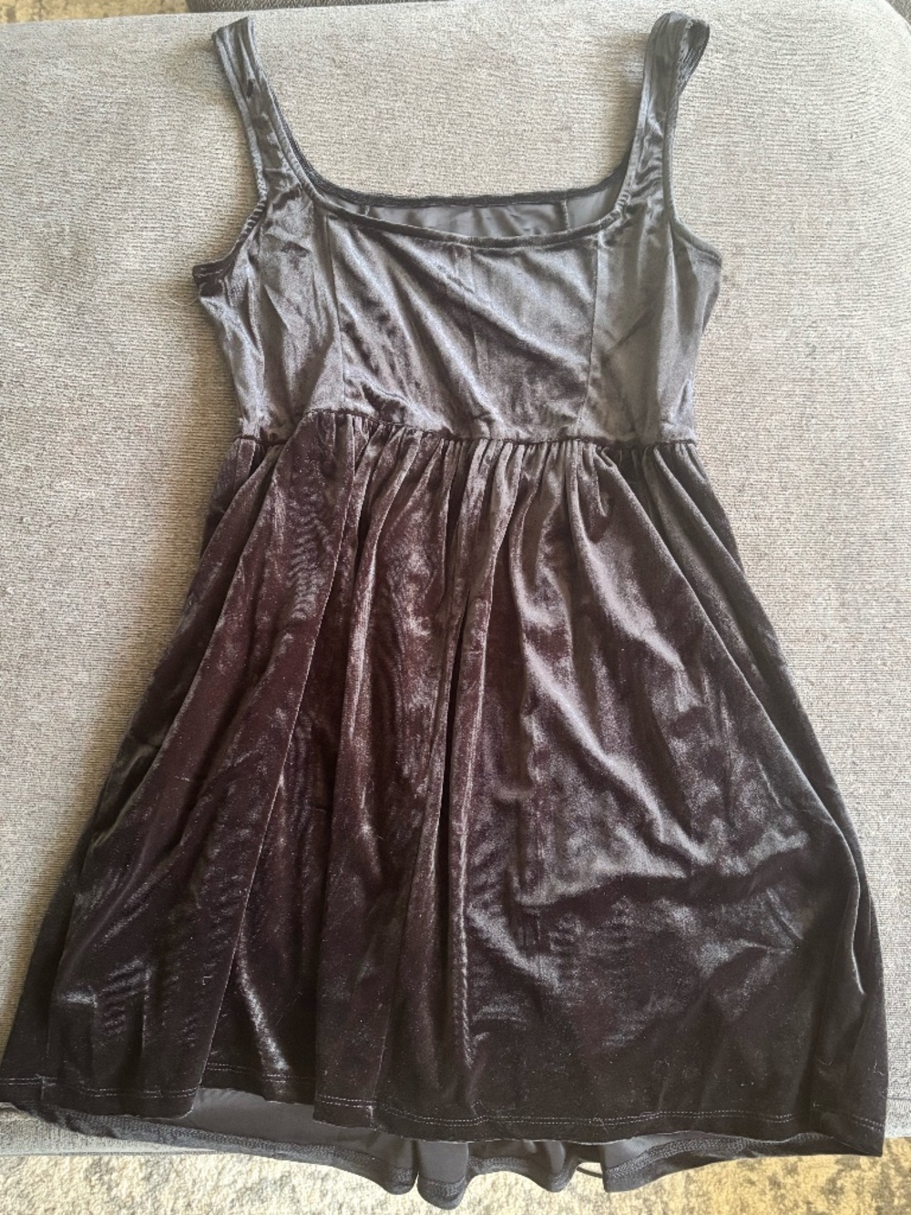 Women’s Black Velvet Babydoll Mini Dress Sleeveless Party Dress M-XL NWT
